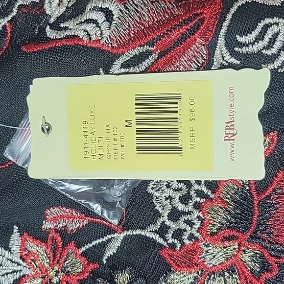 Reba long sleeve embroidered sheer‎ blouse size medium nwt - Picture 11 of 12